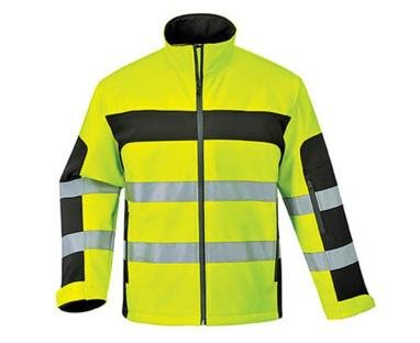 Men high vis reflective softshell safety jacket