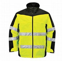 Men high vis reflective softshell safety jacket