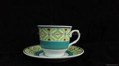 Customized porcelain cup for coffee cup and saucer