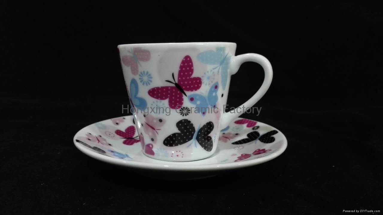  Customized porcelain cup for coffee cup and saucer 2