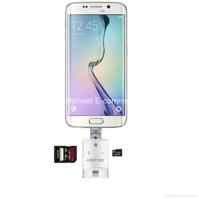 iReader 3 in 1 i-Flash Drive USB Micro SD SDHC TF Card Reader Writer for iPhone  5