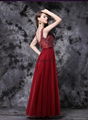 Newest Fuchsia Sleeveless Evening Gowns