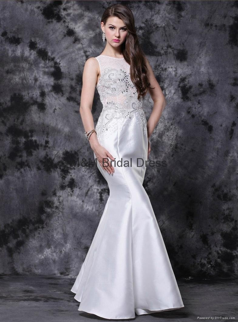 Mermaid White Modern Beads Sleeveless Sweep-Train Sweetheart Prom Dress