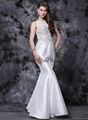 Mermaid White Modern Beads Sleeveless Sweep-Train Sweetheart Prom Dress