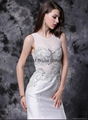 Mermaid White Modern Beads Sleeveless Sweep-Train Sweetheart Prom Dress 3