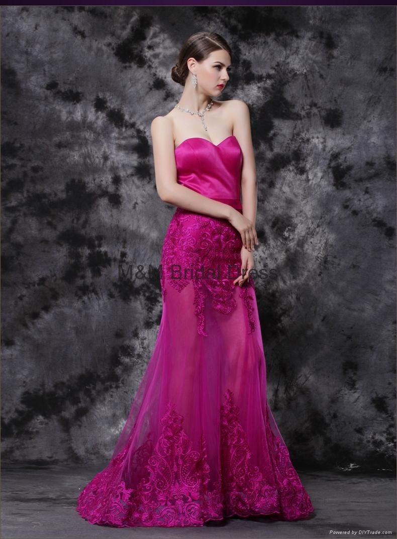 Pink Gorgeous Sweetheart Sheath A-Line Long Strapless Evening Dresses 2