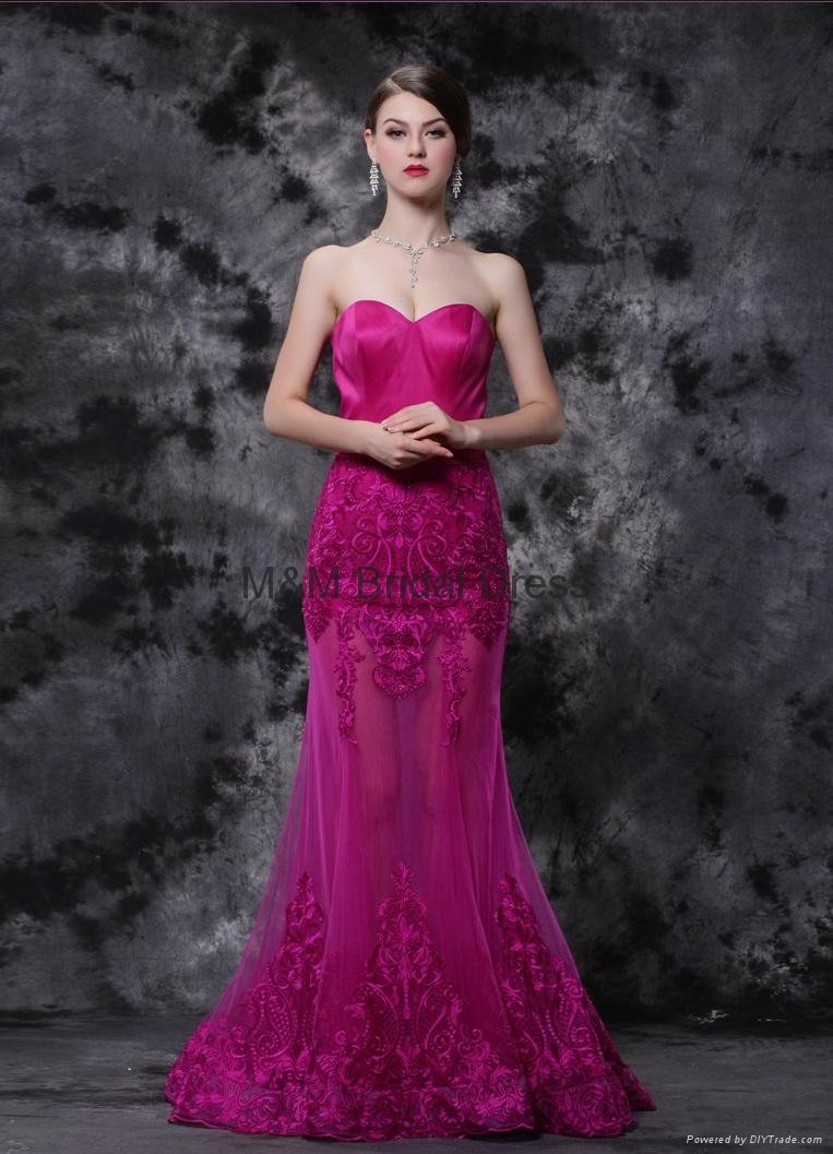 Pink Gorgeous Sweetheart Sheath A-Line Long Strapless Evening Dresses