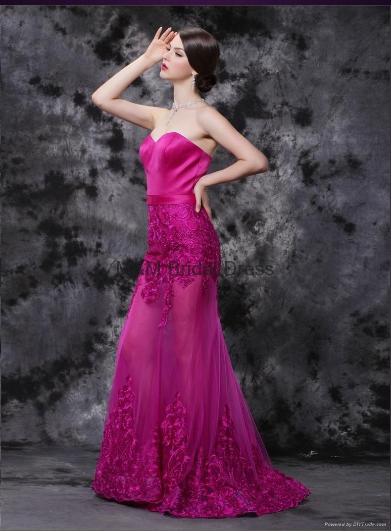 Pink Gorgeous Sweetheart Sheath A-Line Long Strapless Evening Dresses 3