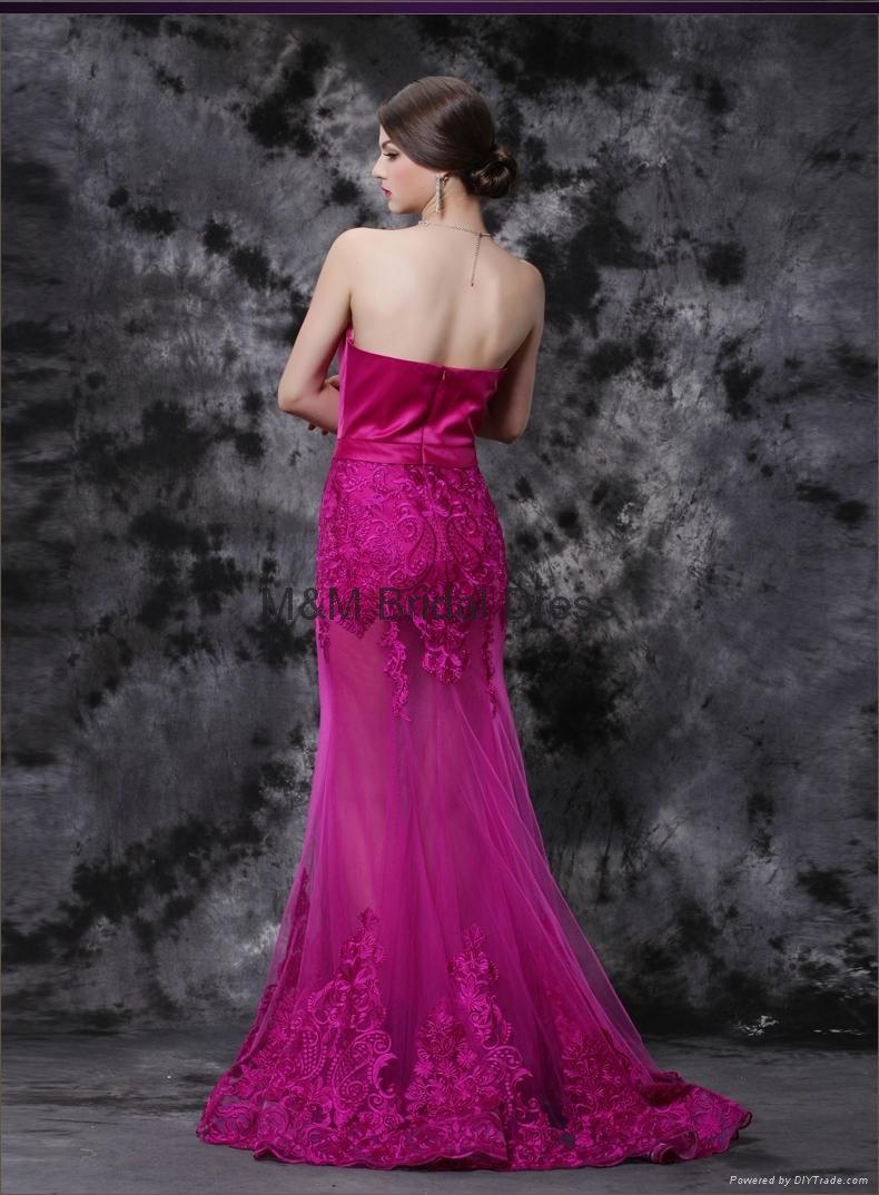 Pink Gorgeous Sweetheart Sheath A-Line Long Strapless Evening Dresses 4