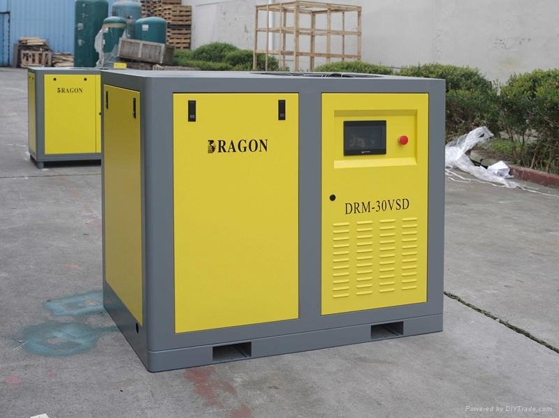 Dragon screw air compressor with frequency inverter