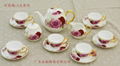 BONE CHINA TEA SET 15PCS JINLU CERAMICS ROSE DECAL 1