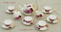 BONE CHINA TEA SET 15PCS JINLU CERAMICS ROSE DECAL 2