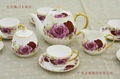 BONE CHINA TEA SET 15PCS JINLU CERAMICS ROSE DECAL 3