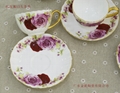 BONE CHINA TEA SET 15PCS JINLU CERAMICS ROSE DECAL 4