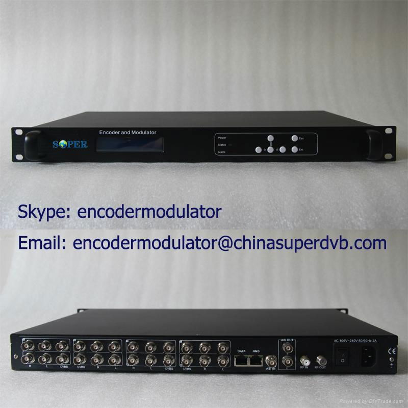 Digital TV 8xCVBS MPEG-2 H.264 Encoder Modulator CS-60801C