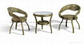 golden PE rattan chair set 