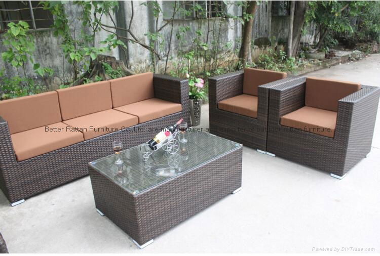 PE Rattan Wicker Sectional Patio Sofa Furniture Set