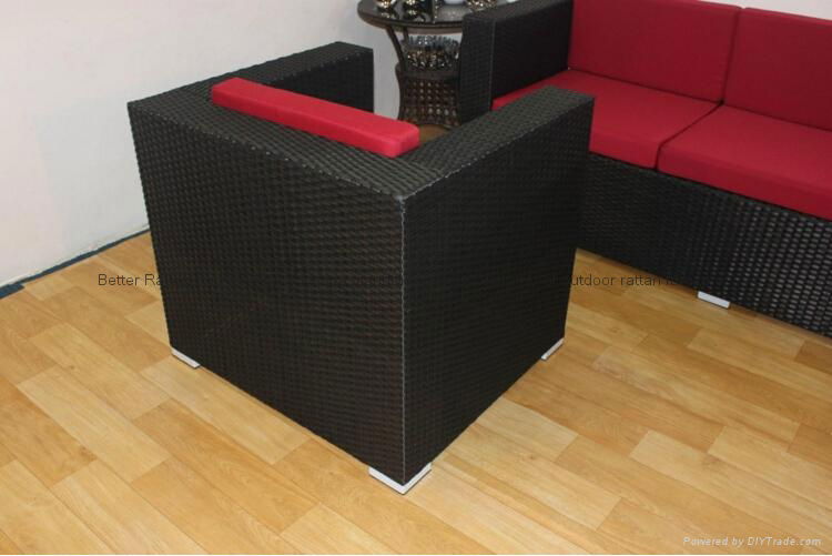 Aluminum and PE Rattan Sofa Furniture Set 4