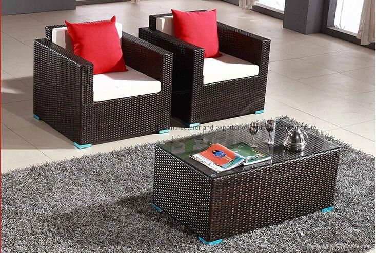 Aluminum and PE Rattan Sofa Furniture Set 2
