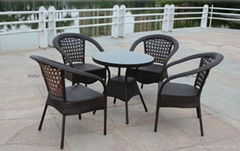 PE rattan wicker chair set 