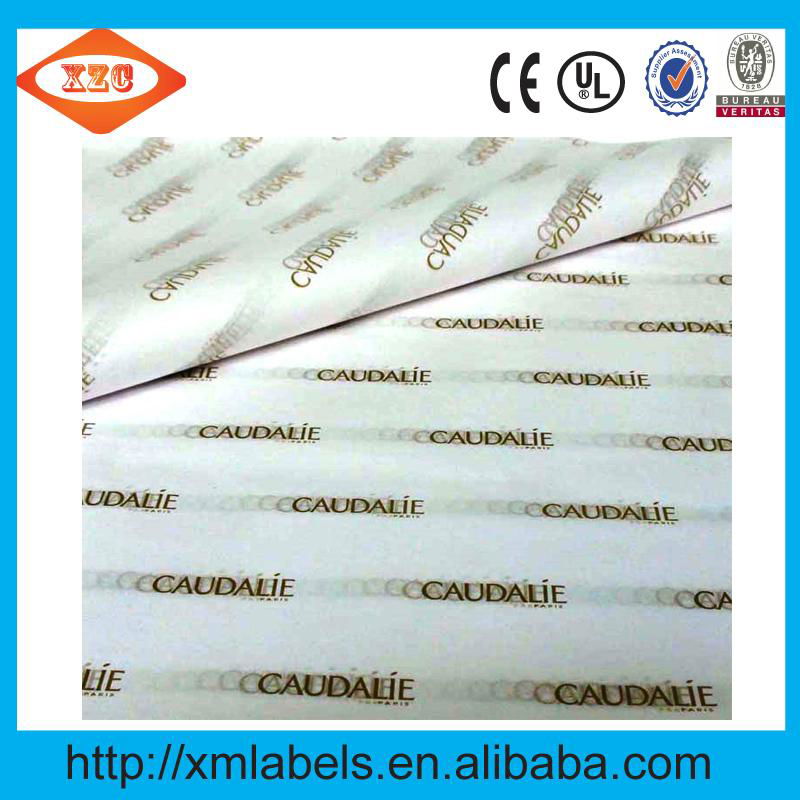 White paper with gold logo printing silk tissue paper for wrap cloths