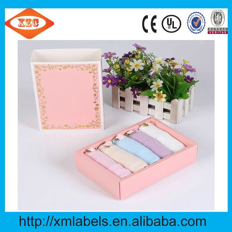 Folding cardboard box for underwear and socks customized pink gift box 5