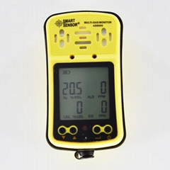 Multi Gas Monitor Detector 4 in 1 AS8900 CO O2 H2S Combustible Gas leakage