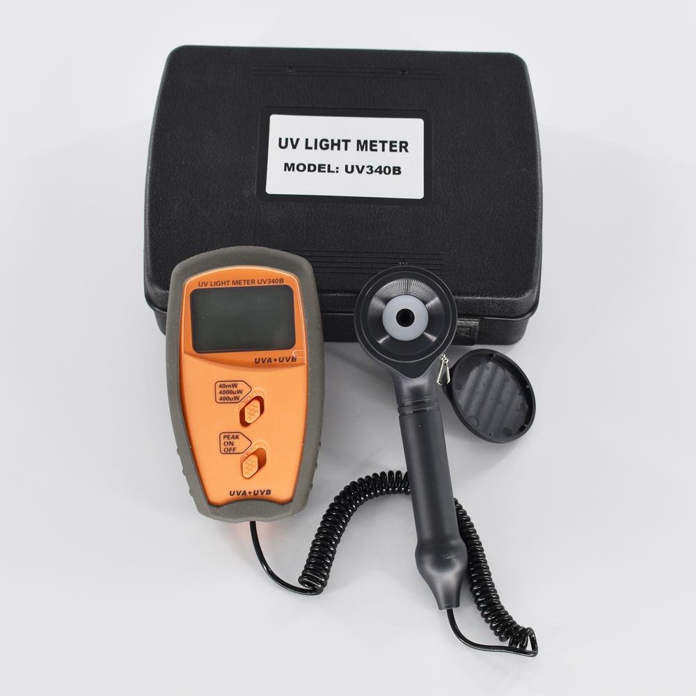 UV Light Meter UV Radiometers UV340B Measurable UVA and UVB 0-40mW/cm2 Peak hold 5