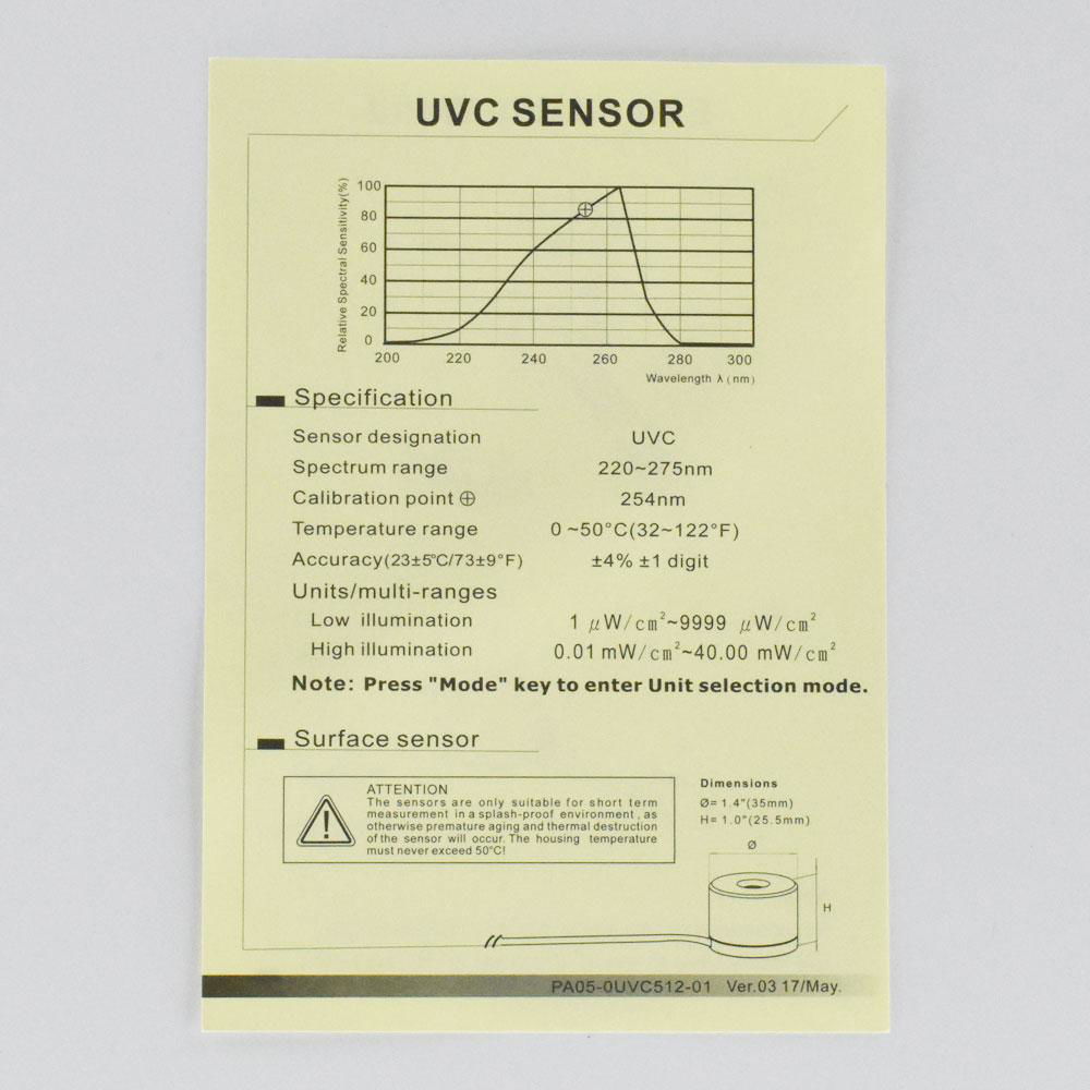 UV Light Meter SENTRY ST-512 measure ultraviolet light range 220-275nm UVC 5