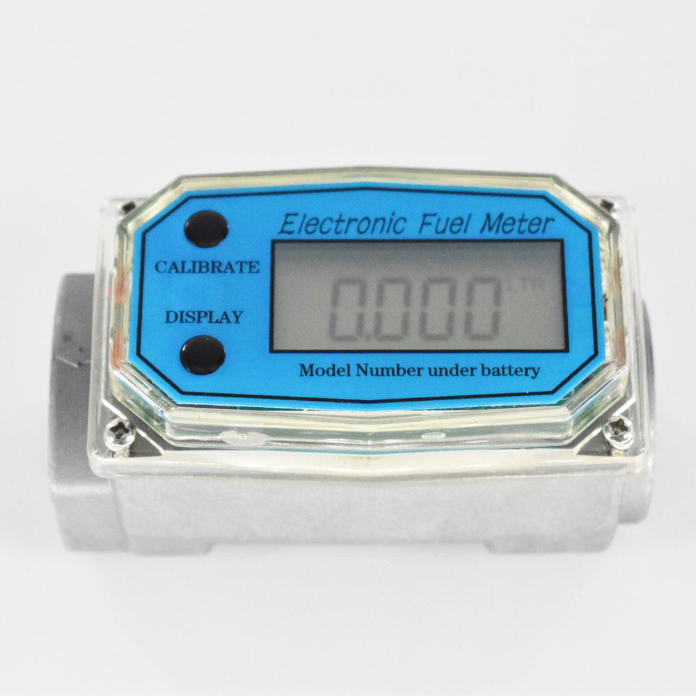 New LCD Digital Flow Meter Turbine Diesel gasoline Fuel Flowmeter Water Liquid 2