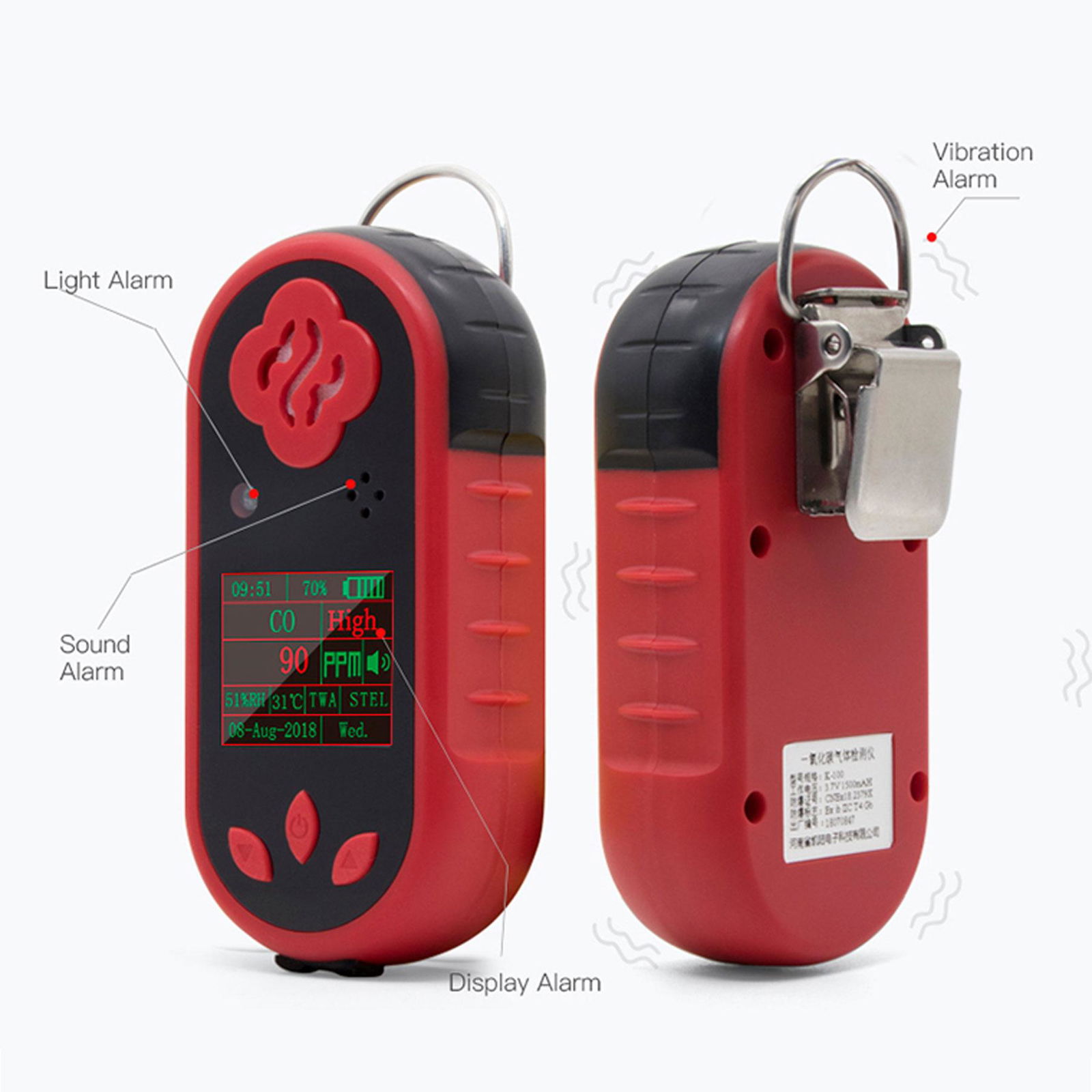 Hydrogen Sulfide Gas Detector K-100 H2S Gas Leakage H2S Gas Monitor Gas Analyzer 5