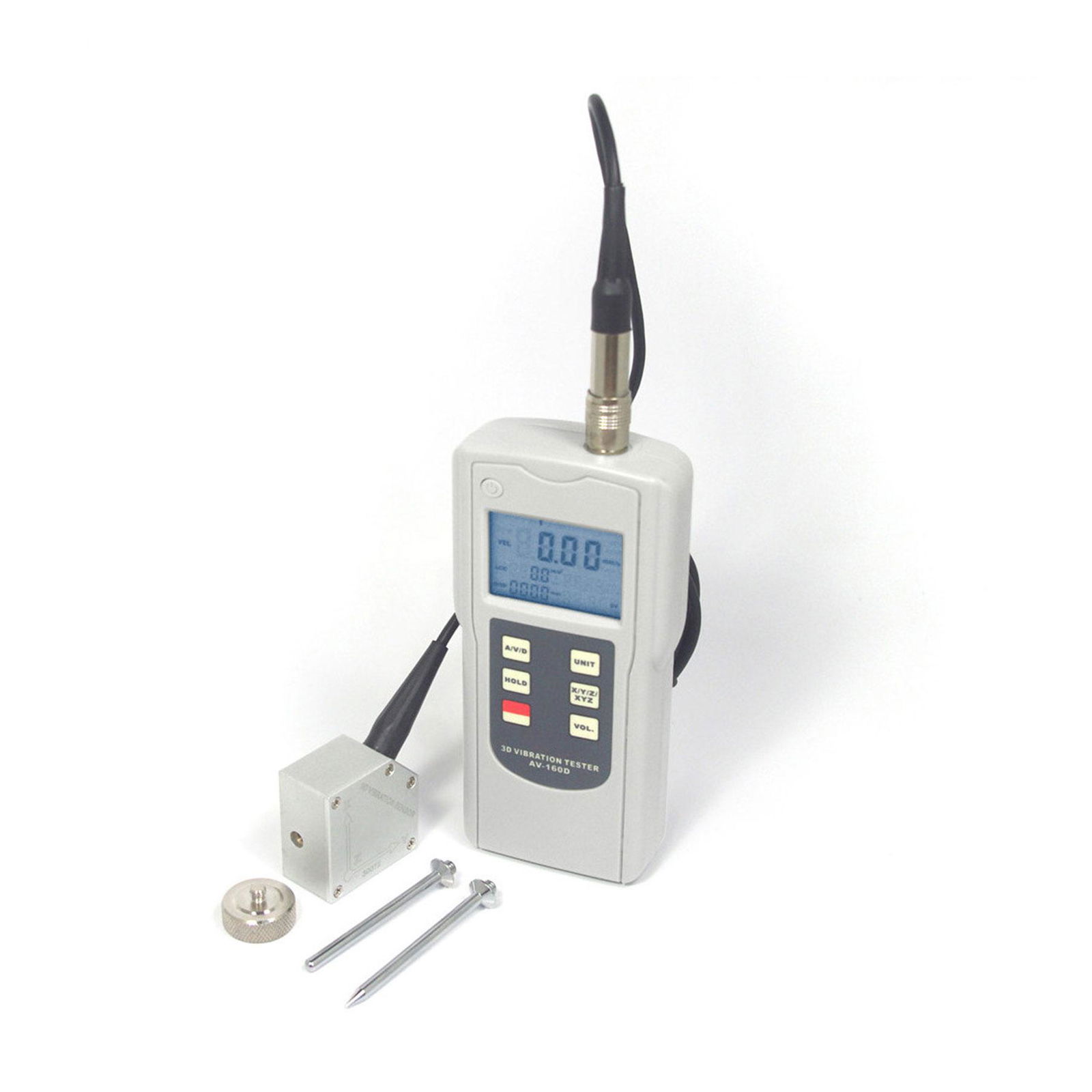 AV-160D 3D Vibration Meter 3-Axis Piezoelectric accelerometer Vibration Sensor 2