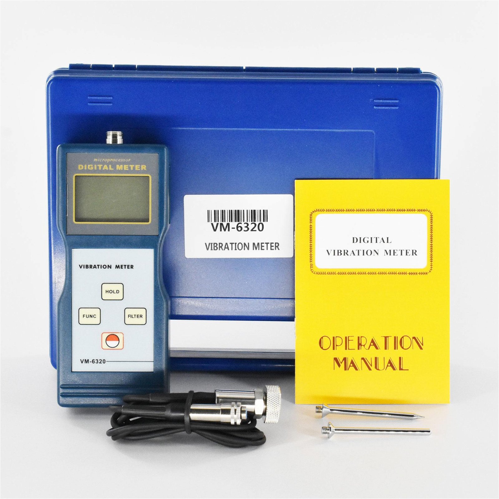 VM-6320 Digital Vibration Meter Vibration Analyzer 0.01~199.9mm/s Velocity 5