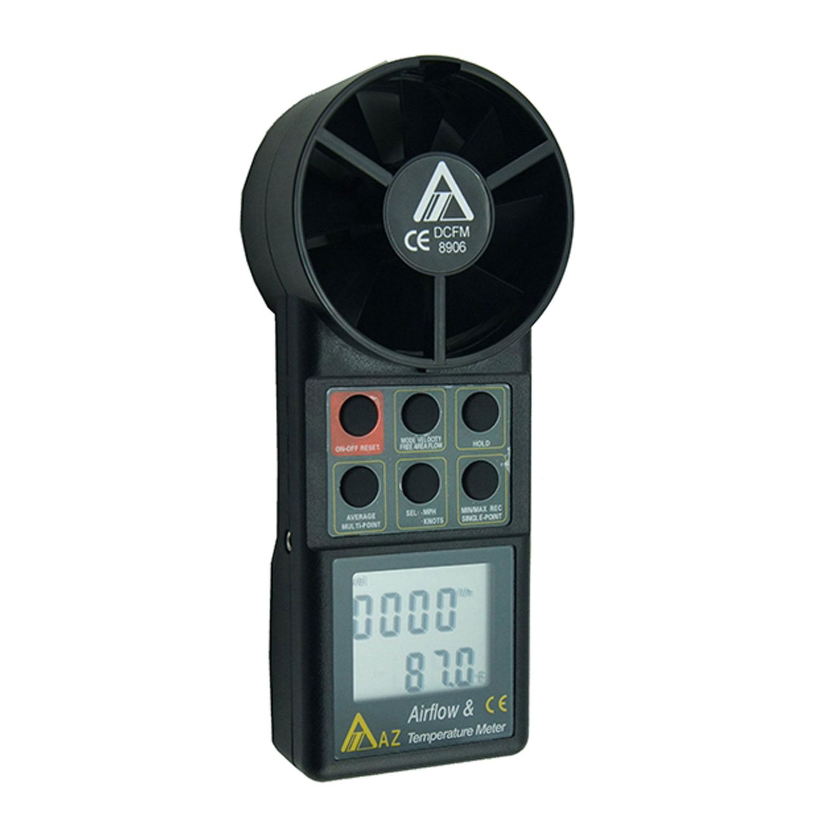 Digital Air Flow Meter AZ8906 Wind Speed Air Volume Meter Temperature Anemometer 2