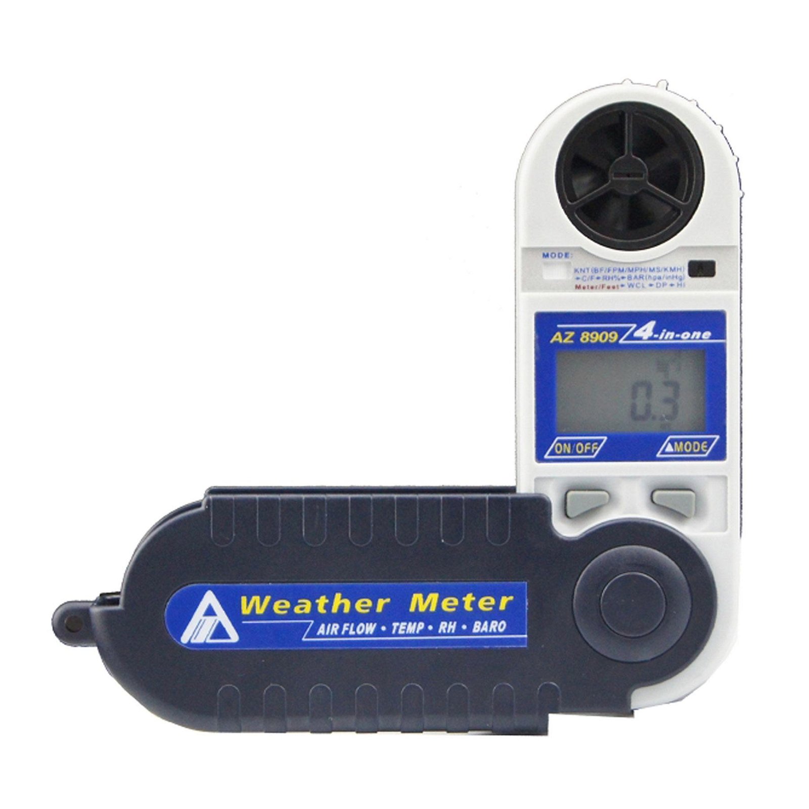 AZ8909 4 in 1 Barometric Pressure Anemometer Air Flow Tester wind speed meter
