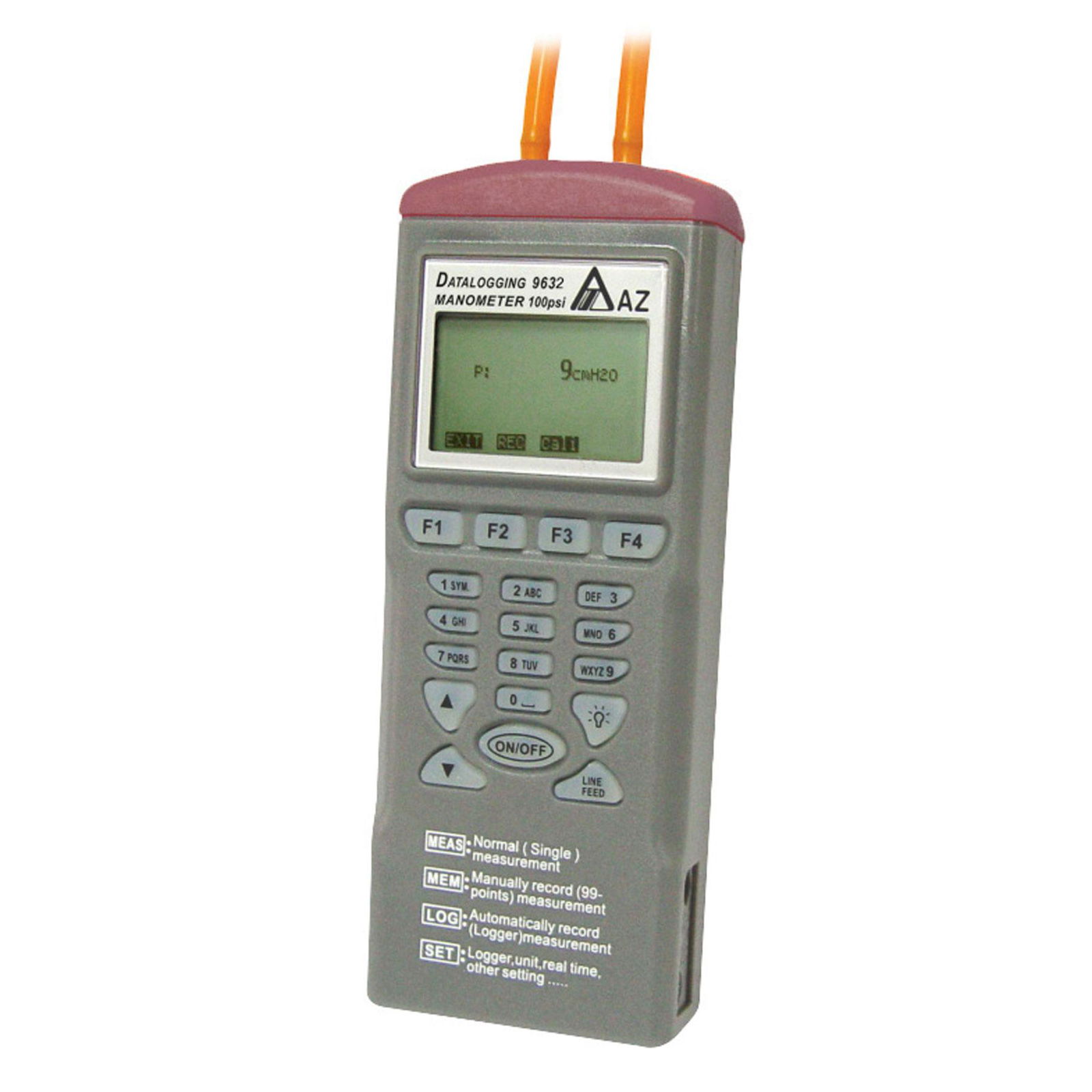 AZ9632 Digital Differential Manometer Data Logger 2 psi Pressure Meter