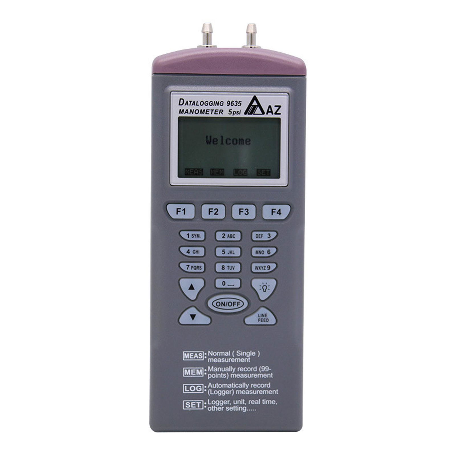 AZ9635 5 psi Digital Manometer Recorder Differential Pressure Meter Data Logger