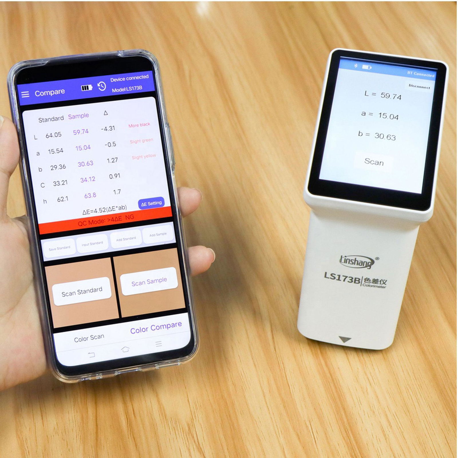 Newest LS173B High definition Smart Touch Screen Colorimeter Difference Anayzer 2