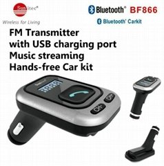 In-Car Wireless Bluetooth Receiver & FM Transmitter