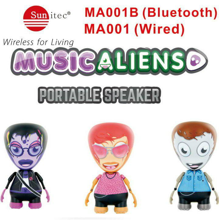 Portable bluetooth music speakers Alien design laptop speakers