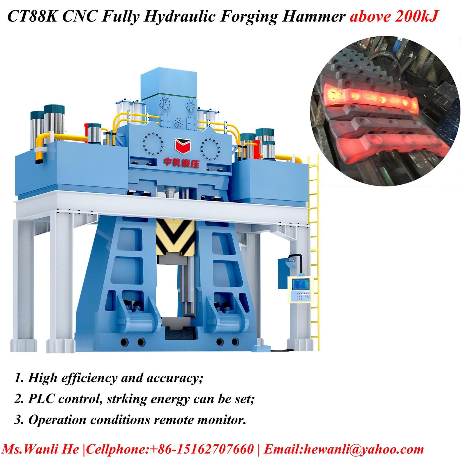 CT88K CNC fully hydraulic die forging hammer 200-500kJ