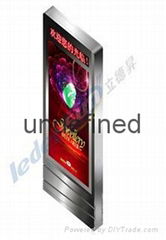 66" 76" stainless steel floor stand network outdoor IP65 led advertising totem 