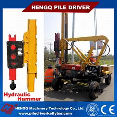 Hammer pile driver Single cylinder Diesel Wheel-type for Guardrail Installation 
