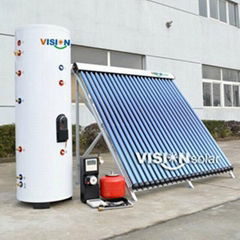 High efficiency pressurized heat pipe split solar water heater for villa
