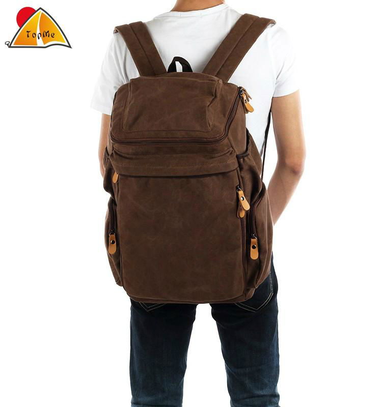 male's shoulder bag canvas bag large capacity bag travel backpack outdoor hiking