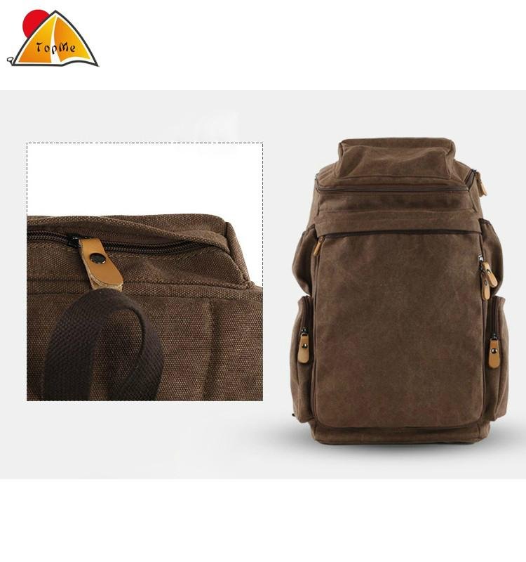 male's shoulder bag canvas bag large capacity bag travel backpack outdoor hiking 2