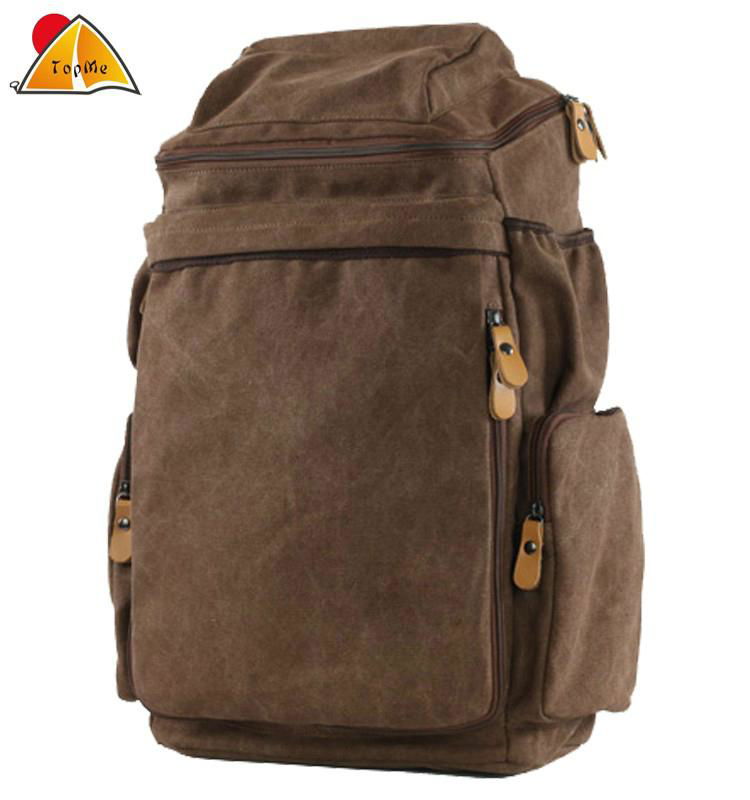 male's shoulder bag canvas bag large capacity bag travel backpack outdoor hiking 4