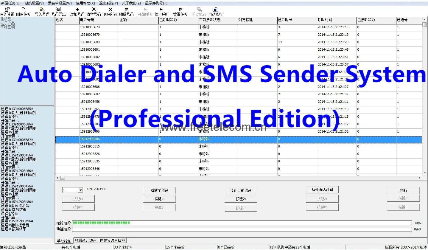Auto Dialer and SMS Sender System (Professional Edition)