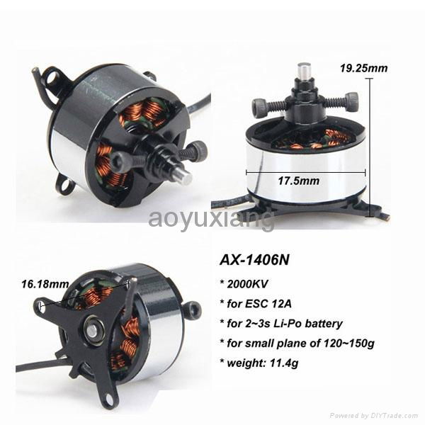  Outrunner electric rc Brushless Motor AX1406N 2000Kv for hobby rc small plane 2