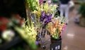 5 Buckets Mobile Flower Shelf with Sign